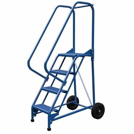 VESTIL 70 H Steel Roll A Fold Ladder, 58 deg., Perf, 4 Step, 4 Steps LAD-RAF-4-P